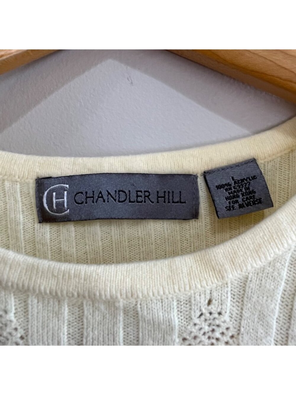 Chandler Hill Acrylic Sweater Womens L Buttery Yellow Short Sleeve Cottagecore 9 - Picture 3 of 5